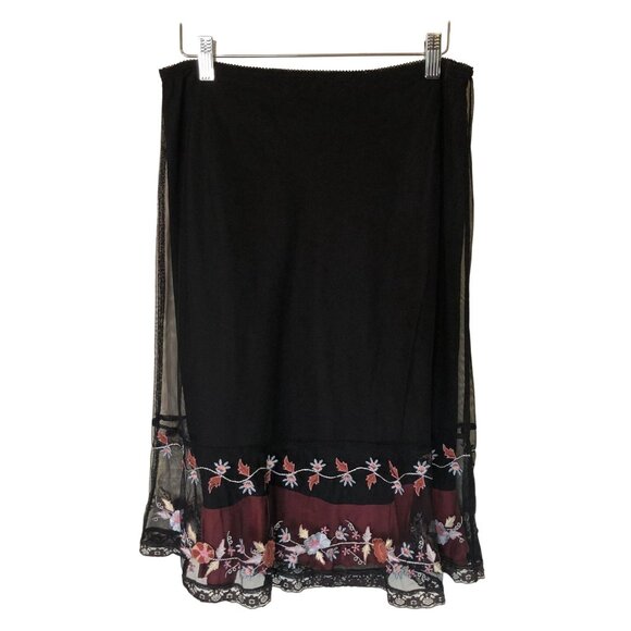 Vintage Persaman New York Skirt Womens 6 Floral Sheer Whimsigoth Fairy Grunge - Picture 2 of 9